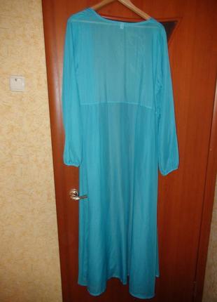 Пляжное платье - халат длинный пляжный летний халат прозрачный пляжный халат4 фото
