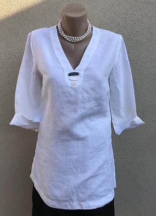 Белая блуза,рубаха,туника,лен100%,этно,бохо стиль,маленький размер,grace elements
