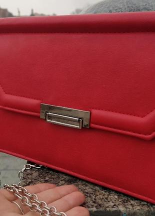 Клатч красный. сумка, сумочка 28*17 см, дно 6 см.1 фото