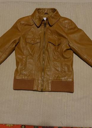 Мягчайшая короткая кожаная куртка карамельного цвета pimkie paris франция 10 р.