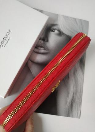 Красный кожаный кошелек в стиле yves saint 💥хит продаж