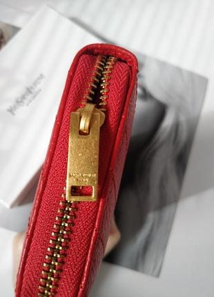 Красный кожаный кошелек в стиле yves saint 💥хит продаж