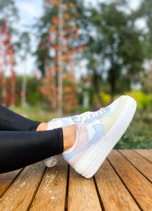 Кроссовки air force shadow 1 "pastel" кожа белые пастельный