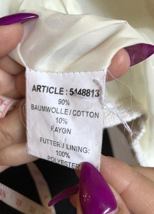 Жакет "dressin" из натуральной тисненной ткани белого цвета (о.а.э.).10 фото