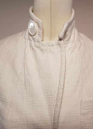Жакет "dressin" из натуральной тисненной ткани белого цвета (о.а.э.).4 фото