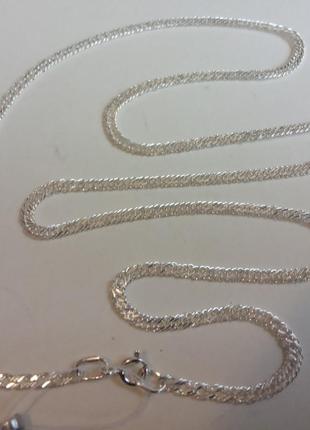 Серебряная цепочка 50 см. вес 2,9 г серебро 925 проба плетение тройной ромб