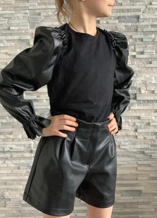 Кофта на девочку черного цвета фирмы zara/блуза зара/реглан/лонгслив