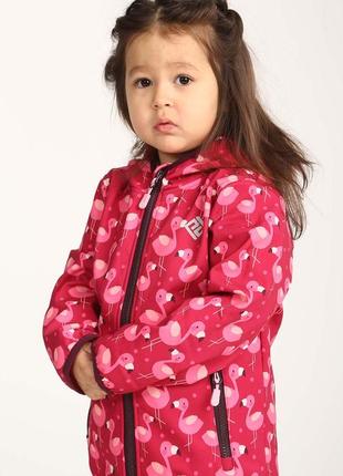 Куртка на дівчинку фламінго р. 92-98 софтшел чехія