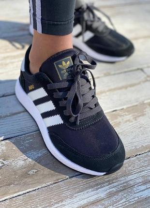 Жіночі кросівки adidas inki чорні з білим люкс якість