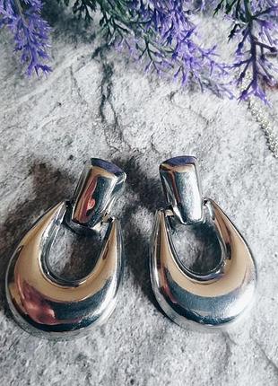 Серьги серёжки массивные большие под винтаж ретро гвоздики полукруги