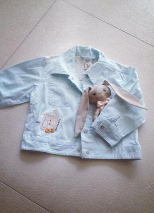 Джинсовый пиджак на малышку от 9 мес1 фото