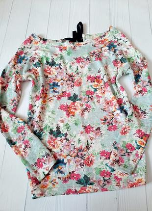 Кофточка в цветы bershka с бантиком на спинке