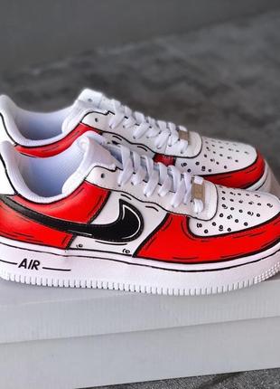 Чоловічі кросівки nike air force white/red/black