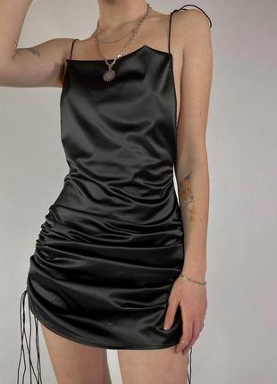 Нова трендова чорна сукня на зав‘язках 20222 фото