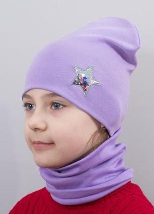 Детская шапка с хомутом "звезда" (2 размера - до 5 лет; от 5 до 12 лет)1 фото