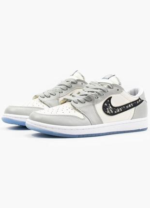 Мужские кроссовки nike air jordan 1 retro low x dior4 фото