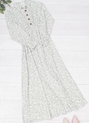 Стильное платье миди в цветочек принт модное длинное4 фото