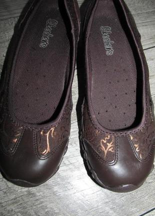 Кожаные туфли балетки skechers р.36 - 23 см2 фото