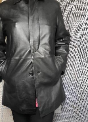 Френч кожаный zara  пиджак удлиненный  размер л6 фото