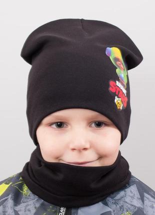 Детская шапка с хомутом brawl leon (2 размера - до 5 лет; от 5 до 12 лет)2 фото