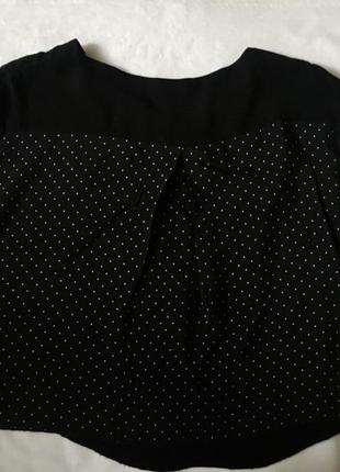 Блузка чёрная в горох горошек майка3 фото