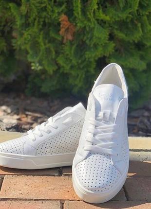 Кроссовки женские emeli 106 st белая перф. (весна-лето натуральная кожа)