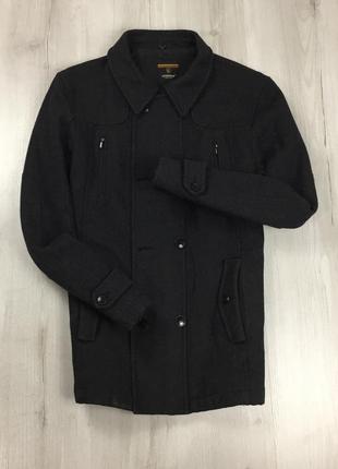 F9 пальто темно-серое черное шерстяное темное lozenge шерсть