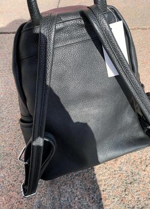 Большой рюкзак кожаный чёрный женский под документы, ноутбук, на каждый день. италия9 фото