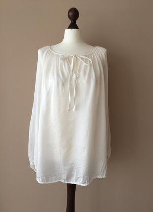 Натуральная шелковая блуза пляжная туника в стиле бохо  100% шелк италия2 фото
