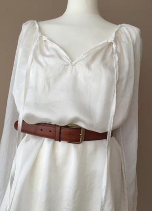 Натуральная шелковая блуза рубашка  пляжная туника в стиле бохо 100% шелк италия5 фото