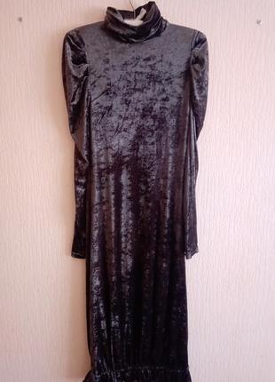 Вечернее велюровое платье (zara, h&m)2 фото