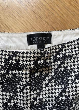 Topshop классические брюки черно белые гусиная лапка xxs xs2 фото