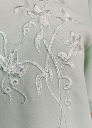 Женская винтажная блуза бренд elie saab мятная с короткими рукавами6 фото