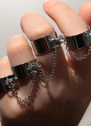 Набор колец с цепями кольца в стиле панк хип-хоп рок3 фото