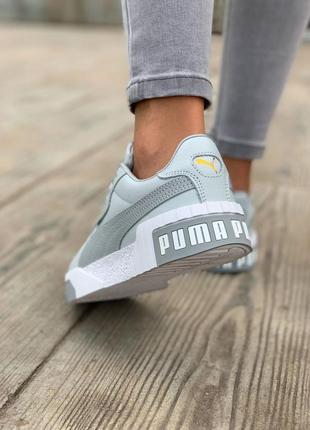 Puma cali grey, женские серые кроссовки7 фото