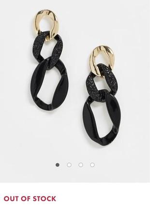 Сережки asos design в чорно-лілових тонах