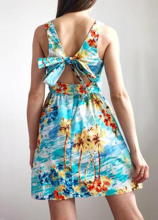 Бавовняне літнє плаття з красивою спинкою 1+1=3