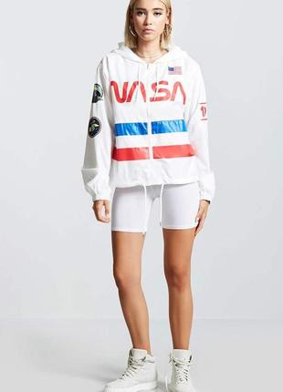 Forever 21-куртка ветровка с принтом nasa! p.-m