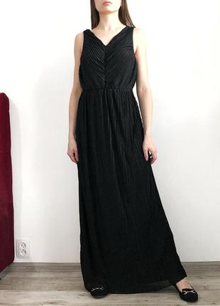 Черное вечернее платье в пол с открытой спинкой 1+1=3