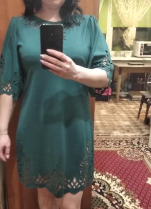 Платье темно-зеленое, 46-48укр.6 фото