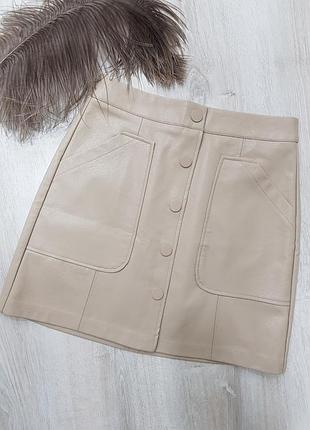 Юбка кожзам  от stradivarius