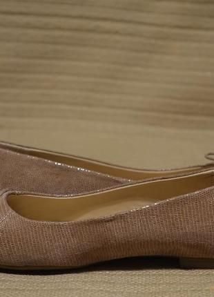 Красивые туфельки-балетки из фактурной натуральной кожи footglove англия 38 р.8 фото