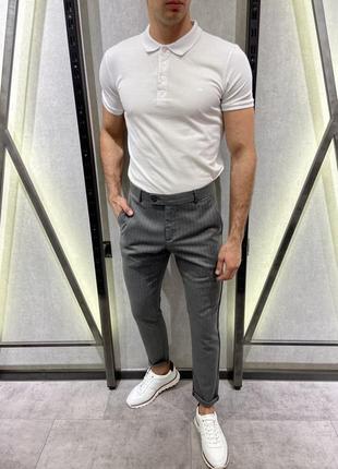 Штани чоловічі в смужку сірі туреччина / штани чоловічі в смужку сірі штани турречина8 фото