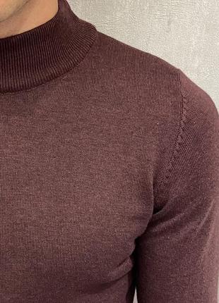 Гольф мужской базовый бордовый турция / свитер чоловічий светр базовий кофта турречина4 фото