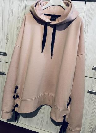 Креативное утеплённое с начёсом худи/толстовка на завязках tokyo angel.