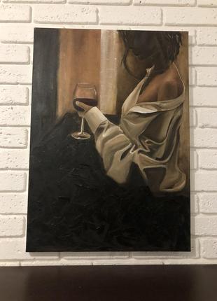 Картина " женщина в полумраке"