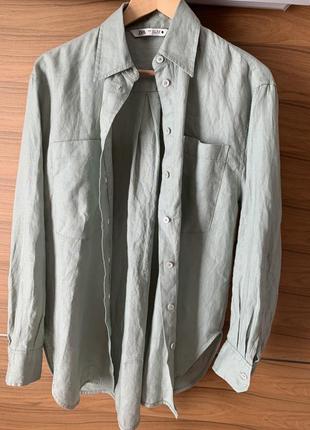 Zara рубашка 36 s 💯 лён качество стиль3 фото