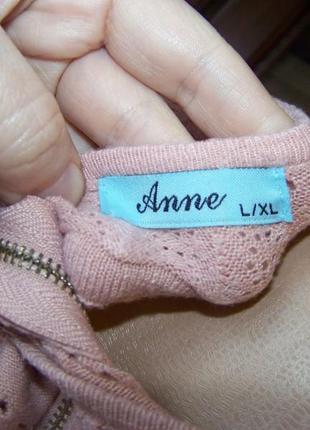 Нежно розовое платье-свитер шерсть плюс кашемир anne ms4 фото