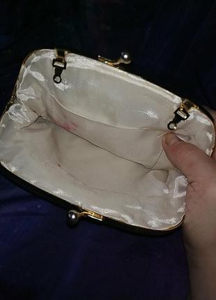 Красивая винтажная сумочка вышитая бисером4 фото