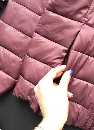 🧥марсаловая куртка-дутик/лёгкая ветровка цвета бургунди/бордовая стёганная курточка🧥4 фото